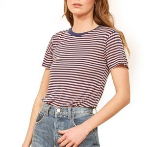 REFORMATION JEANS JOPLIN STRIPED TEE